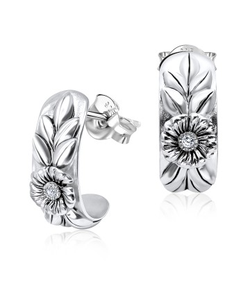 Fashion Flower Silver Stud Earring STS-3779